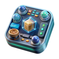 impressive artistic Futuristic Interface Displaying 3d Model Generated by Ai Transparent Background professional png