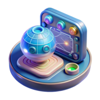 magnificent minimalist Futuristic Interface Displaying 3d Model Generated by Ai Transparent Background premium png