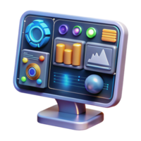Maravilhoso clássico futurista interface exibindo dados visualização isolado autêntico png