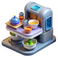 impressive traditional Futuristic Meal Preparation Isolated Transparent Background high resolution png