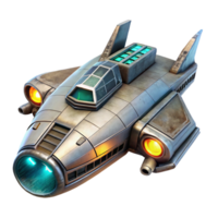 extraordinary traditional Futuristic Spaceship Isolated with Engine Glow authentic png