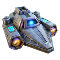 dramatic abstract Futuristic Spaceship Exterior with Engine Glow Isolated high resolution png
