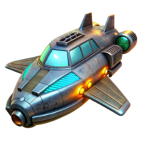 serene modern Futuristic Spaceship Isolated with Engine Glow high resolution png