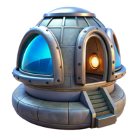 impressive modern Futuristic Teleportation Pod Exterior View Transparent Background png