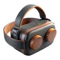extraordinary rustic Gaming Vr Headset with Black Leather Straps Isolated professional png