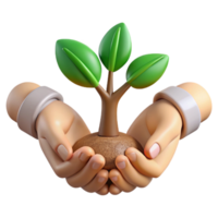 beautiful rustic Generational Hands Holding Sapling Cutout high resolution png