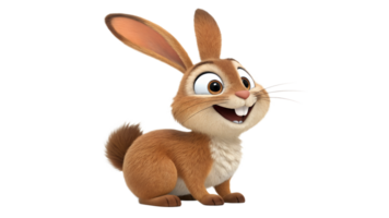 Joyful rabbit with big ears and bright eyes png