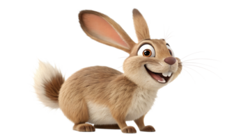 Joyful rabbit with big ears and smile png
