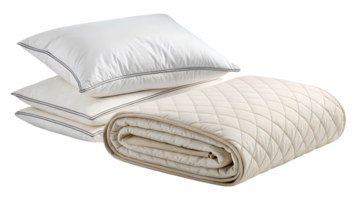 Soft bedding set with pillows quilt png