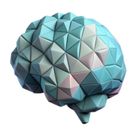dramatic minimalist Geometric Brain Illustration Cutout with Modern Design png