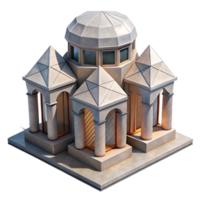 extraordinary classic Geometric Building Design 3d Model Transparent detailed png