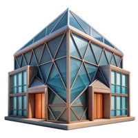 beautiful creative Geometric Building Design Back View Transparent high quality png