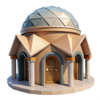 extraordinary creative Geometric Building with Curved Facade authentic png