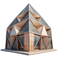 serene classic Geometric Building with Angular Design png