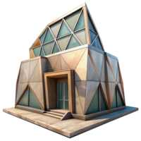 serene modern Geometric Building with Angular Design png