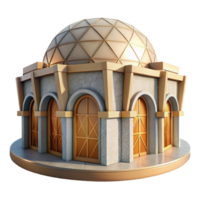 vibrant artistic Geometric Building with Curved Facade high resolution png