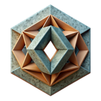 elegant minimalist Geometric Fusion Design with 3d Effect Cutout authentic png