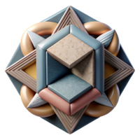 elegant rustic Geometric Fusion Design with 3d Effect Cutout premium png