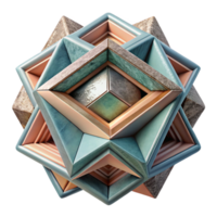 vibrant rustic Geometric Fusion Design with 3d Effect Cutout high resolution png