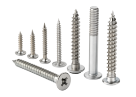 Different types of screws arranged in a row png