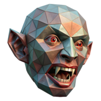 wonderful rustic Geometric Horror Face Isolated Profile View authentic png