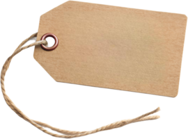 Simple brown tag with twine string for labeling png