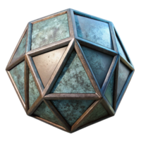 beautiful contemporary Geometric Icosahedron 20 Sided Shape Cutout high resolution png