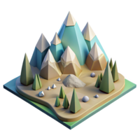 beautiful artistic Geometric Landscape with Triangular Shapes Transparent Background premium png