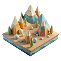 wonderful minimalist Geometric Landscape with Triangular Shapes Transparent Background png