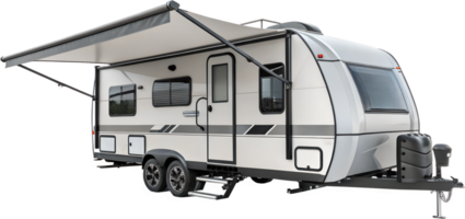 Modern travel trailer for outdoor adventures png