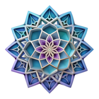 beautiful minimalist Geometric Mandala Ornament Cutout with Gradient Colors high resolution png