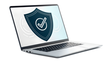 Ensuring digital security with a laptop display png