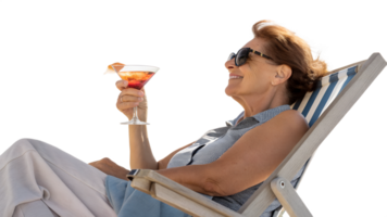 Relaxing by the beach with a delicious cocktail png