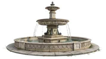Elegantly designed fountain with flowing water png