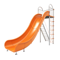 Big orange slide at a playground with stairs png