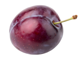 Ripe plum with deep purple skin resting on surface png