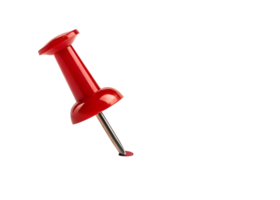 Red push pin resting on white background png
