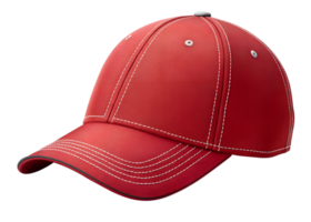 Durable red cap with contrasting stitching design png