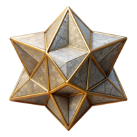 wonderful abstract Geometric Star Isolated with Gold Outline authentic png