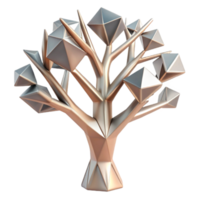 beautiful traditional Geometric Tree with Fractal Branches high quality png
