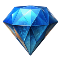 dramatic minimalist Geometric Vr Diamond with Blue Facets Isolated high quality png