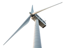 Wind turbine towering against clear sky background png