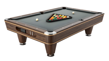 Pool table set up for a game in a casual setting png