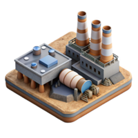 dramatic creative Geothermal Power Plant Aerial View Isolated high resolution png