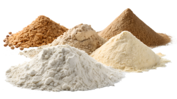 Different flours and similar powders shown png