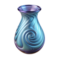 serene minimalist Glass Blown Vase with Swirls Transparent Background Isolated authentic png