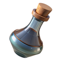 extraordinary contemporary Glass Bottle with Wooden Stopper Angled View Isolated high quality png