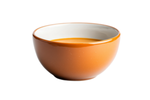 Warm bowl of creamy soup on a white background png