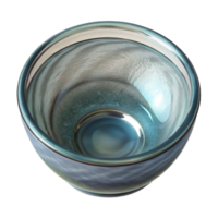 serene modern Glass Bowl Empty Top View Isolated high resolution png
