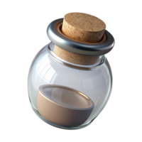 magnificent traditional Glass Jar with Cork Lid Side View Cutout Transparent Background high quality png